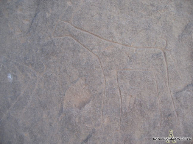 Felszeichnung im Wadi Hilal